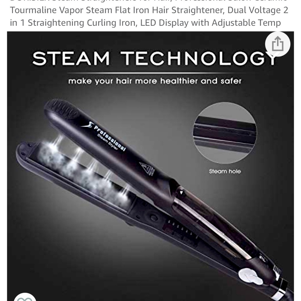 Steam style hair straightener.